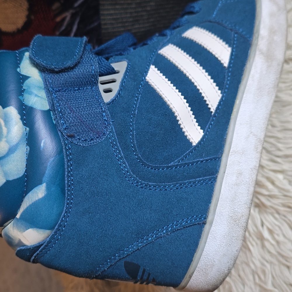 Adidas Amberlight Up high top Wedge sneakers in Trible Blue White Alumi 7.5 - Picture 8 of 12